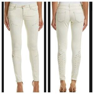 BlankNYC Spray On Skinny Miley Cyrus Ivory Eyelet Jeans